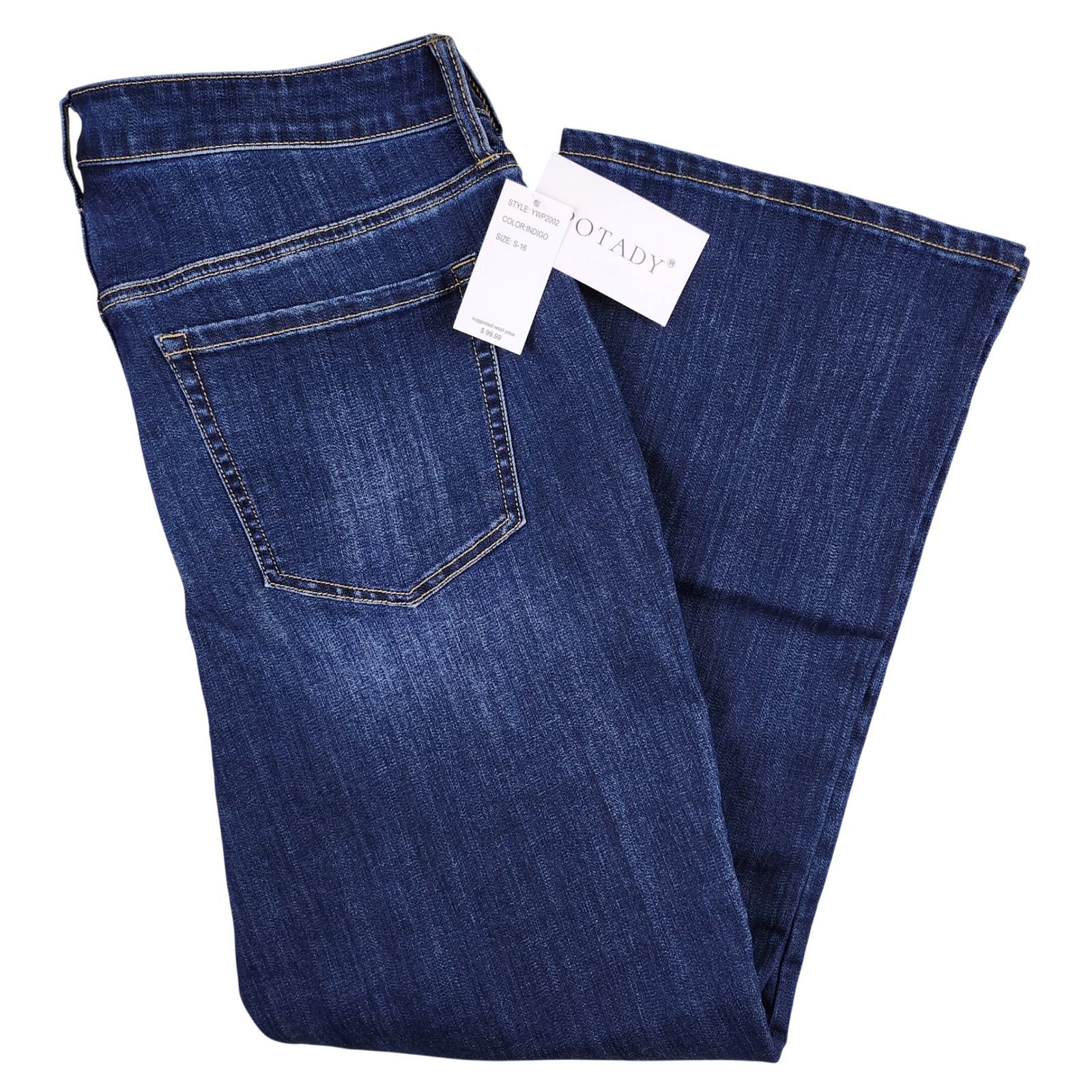 Potady Bootcut Jeans Womens S16 Indigo Denim Stretch Bootcut Flare Pants
